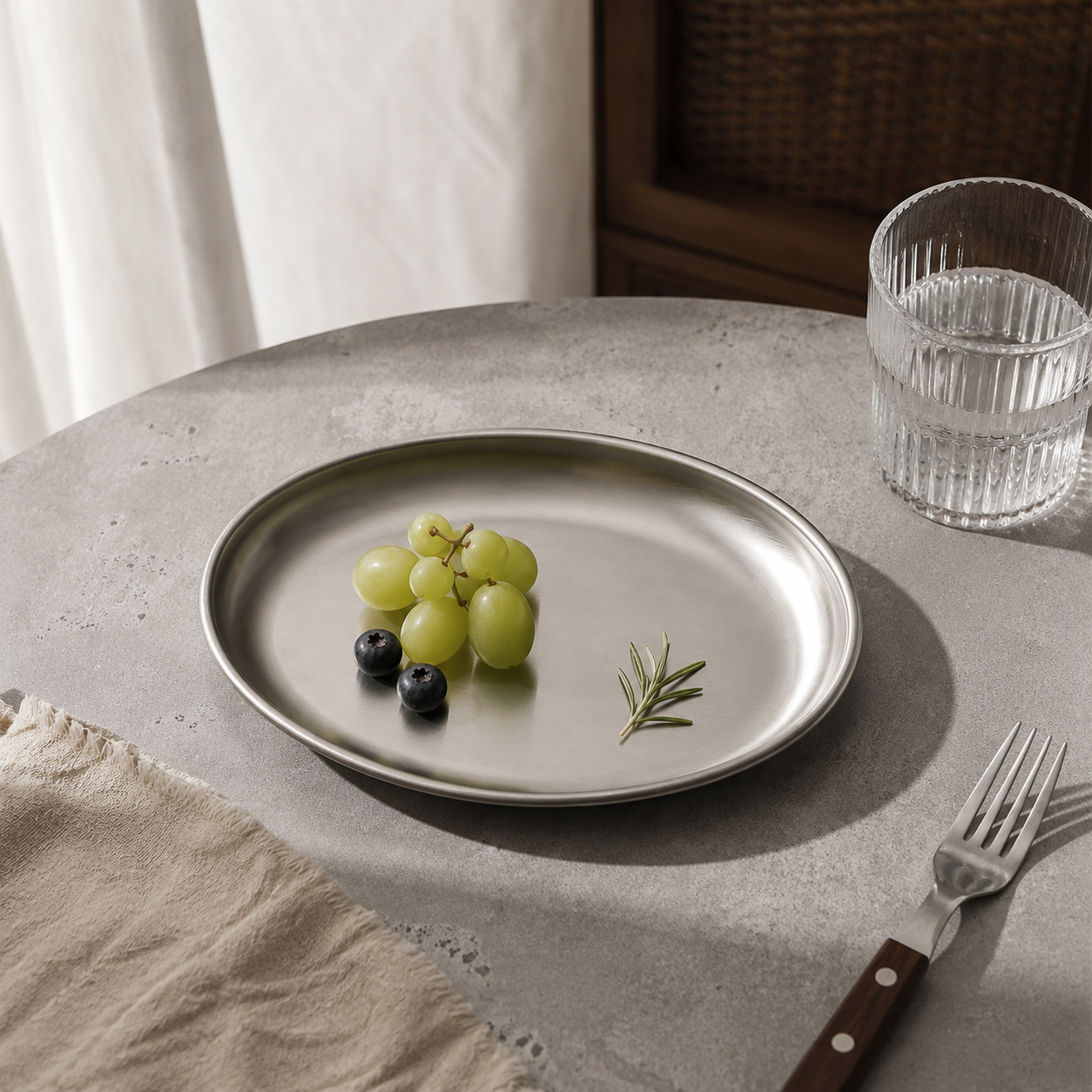 Oval Tray – Modern Curled Edge Serving Plate
