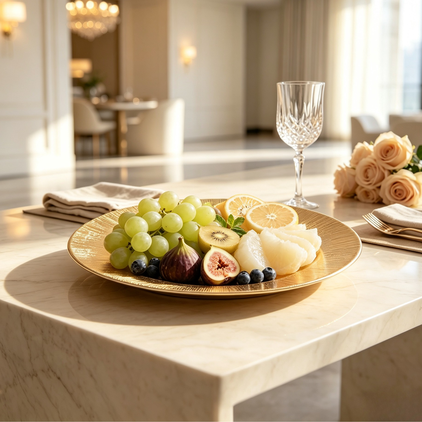 Elegant Gold Metallic Serving Platter