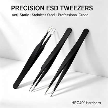 Anti-Static Precision Tweezers for Electronics, Jewelry & Watch Repair