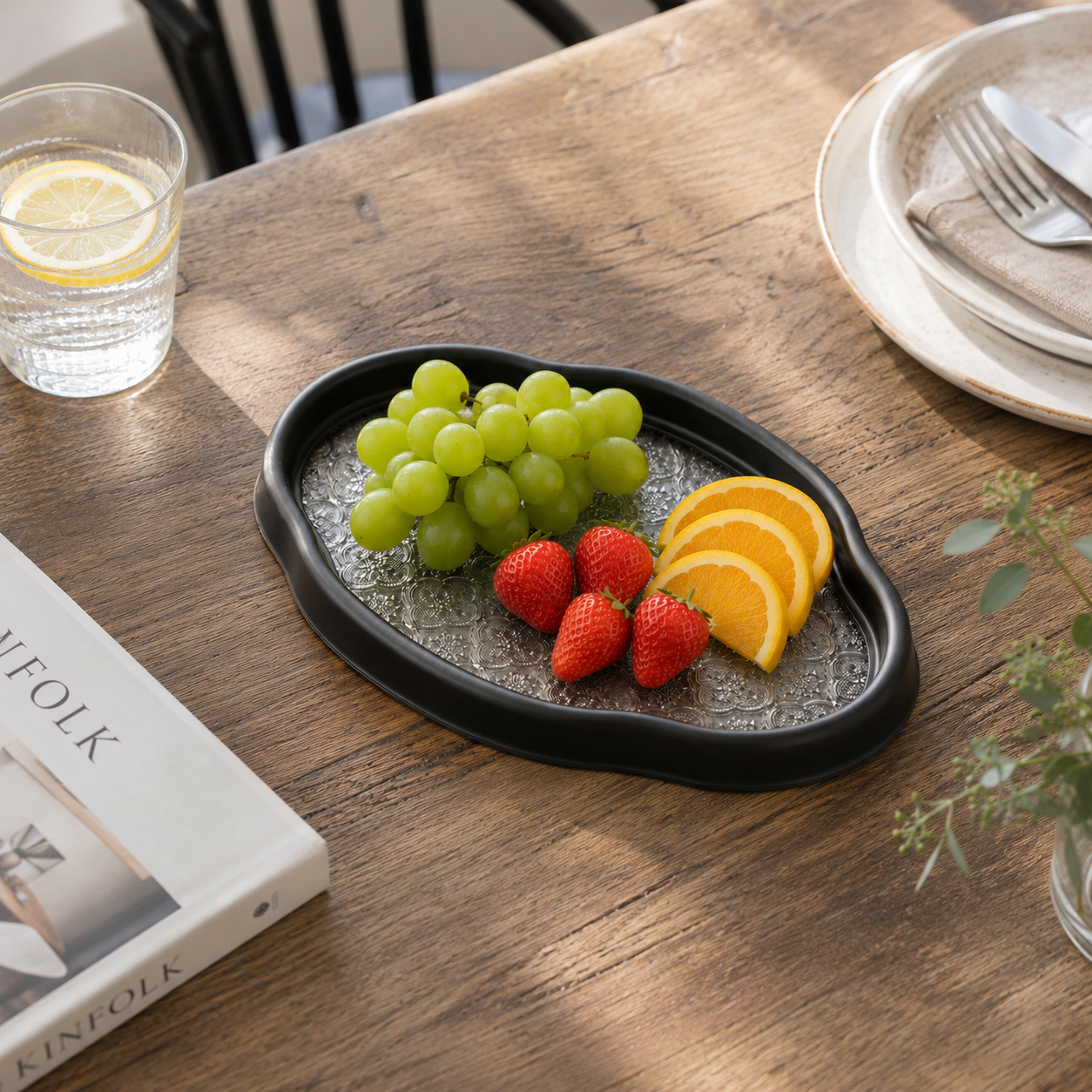 Minimalist Embossed Glass Tray