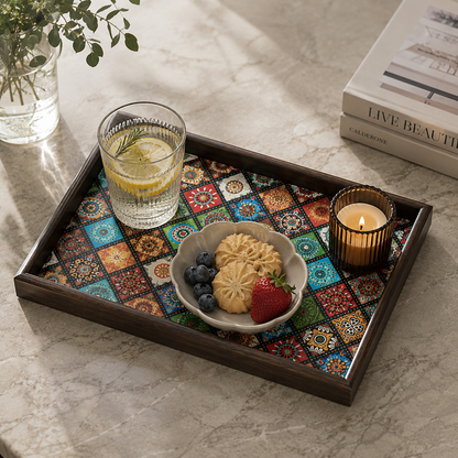 Premium Vintage Geometric Textured Display & Storage Tray