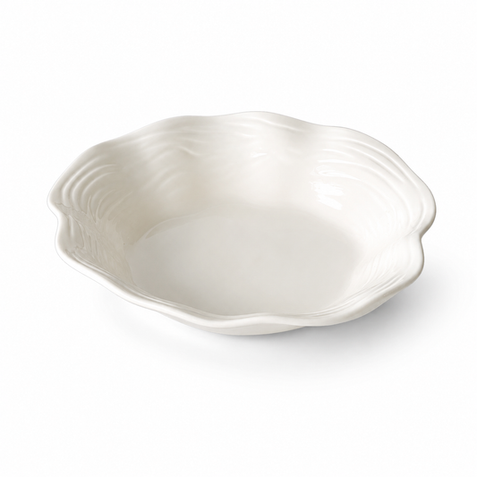 Minimalist Fluted Ruffle Edge Ceramic Deep Platter