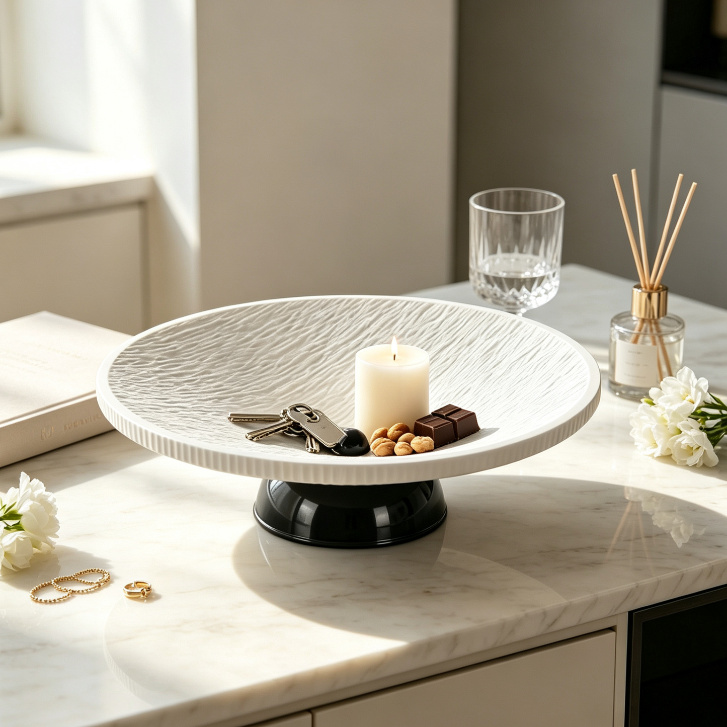 Minimalist Pedestal Self-Draining Fruit Basin