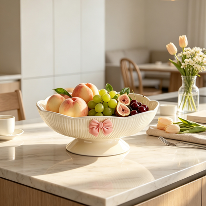 Minimalist Petal-Shaped Self-Draining Fruit Pedestal
