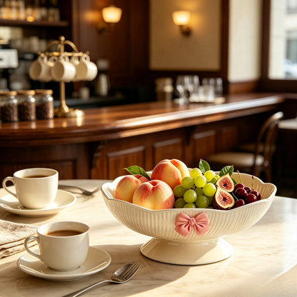 Minimalist Petal-Shaped Self-Draining Fruit Pedestal