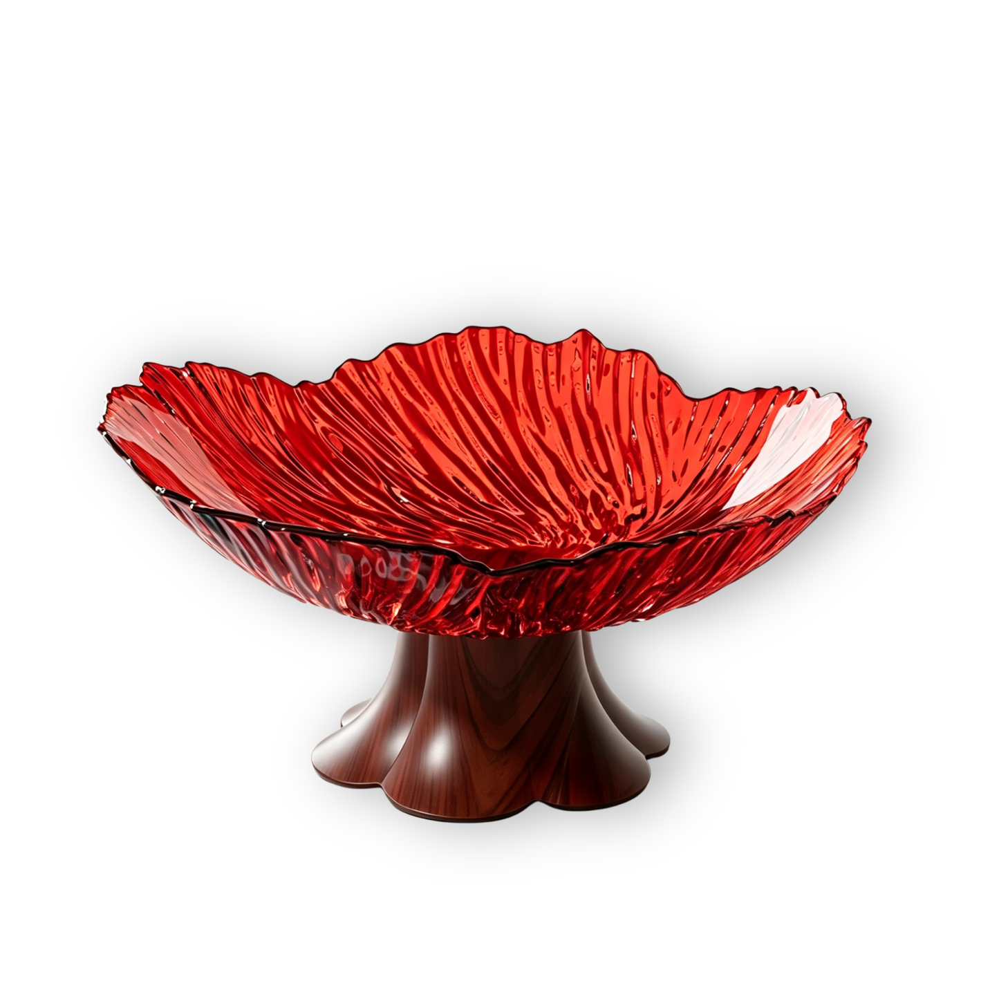 Minimalist Petal-Shaped Pedestal Fruit Bowl