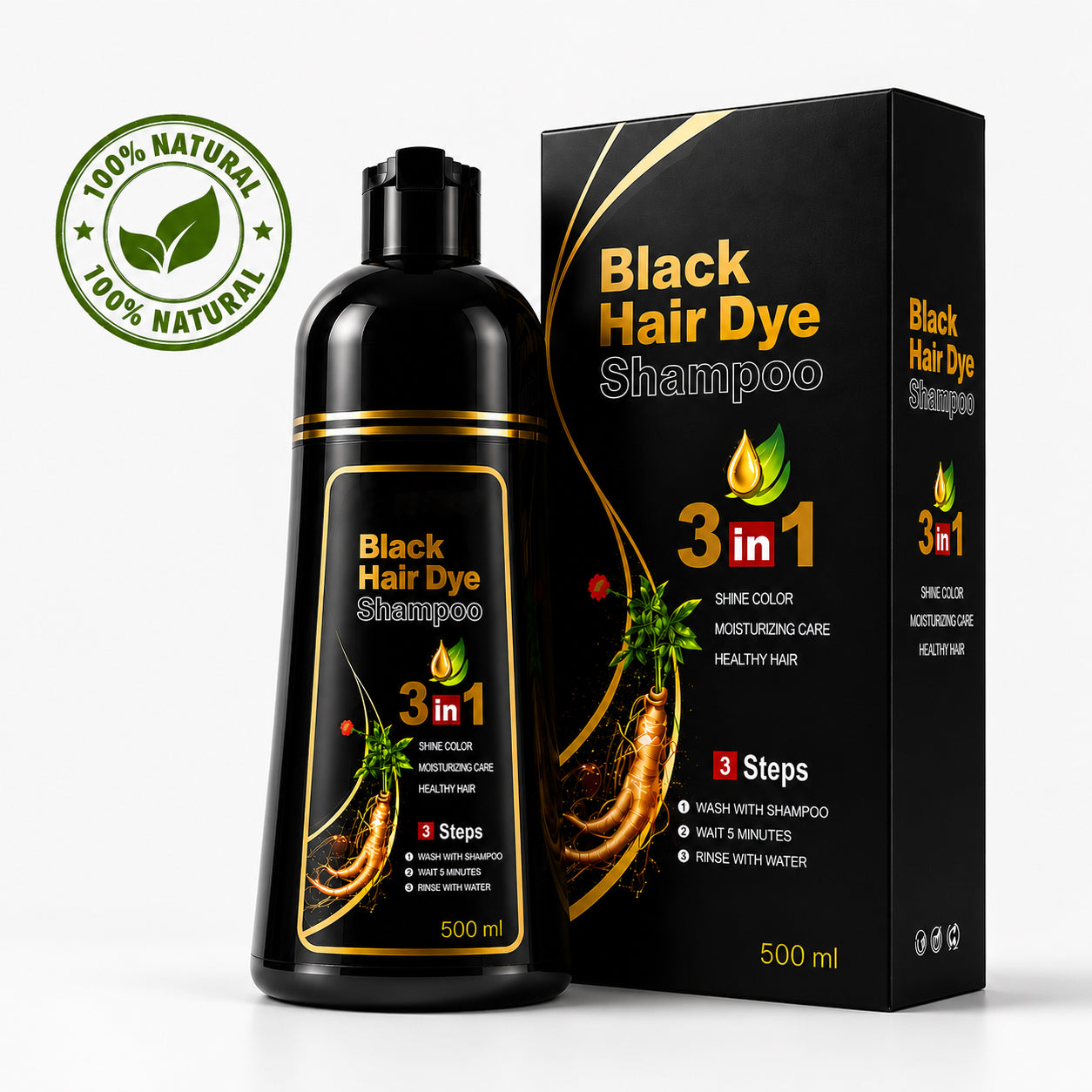 3-in-1 Hair Color Shampoo Color. Cleanse. Condition- All in One