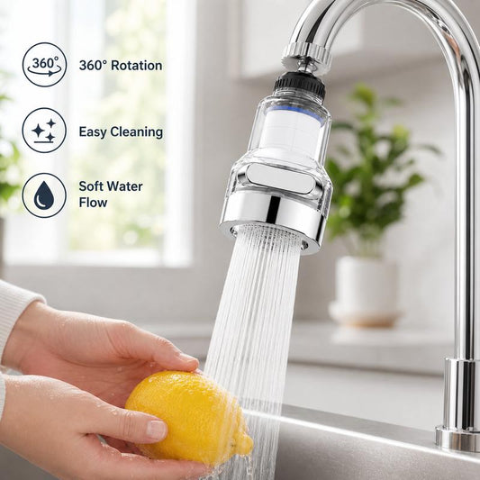 360° Rotating Filter Faucet – 3-Mode Splash-Free Sink Upgrade