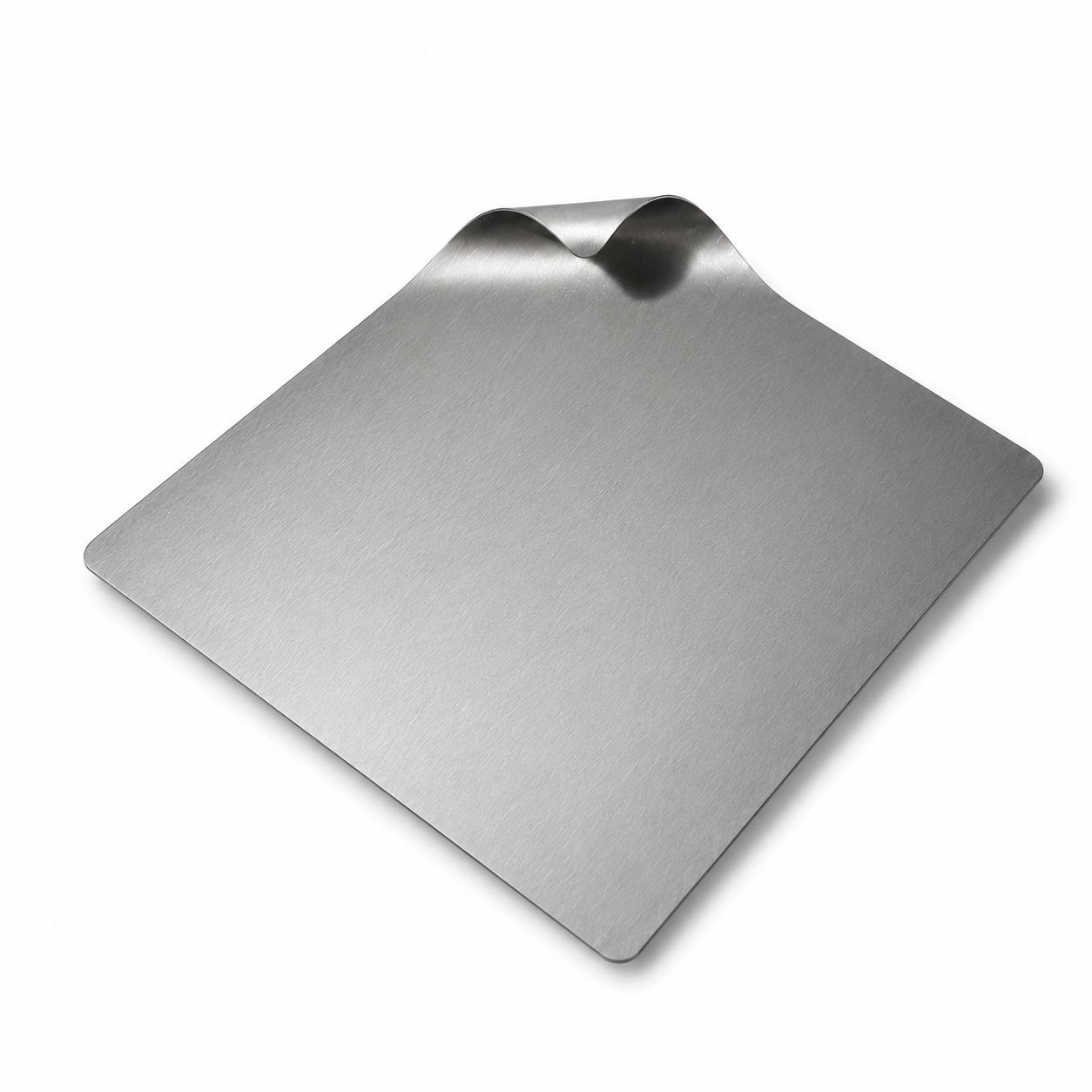 Minimalist Matte Brushed Square Serving Tray with Curled Edge