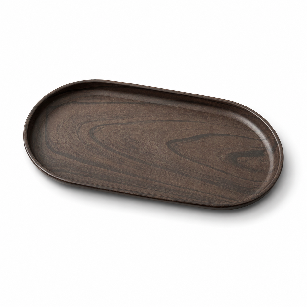 Minimalist Walnut Aesthetic Oval Serving Tray