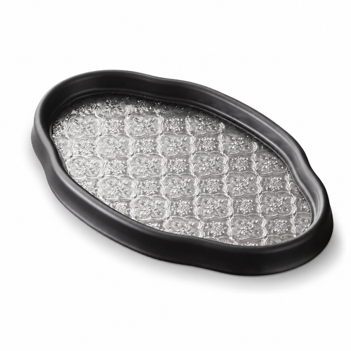 Minimalist Embossed Glass Tray
