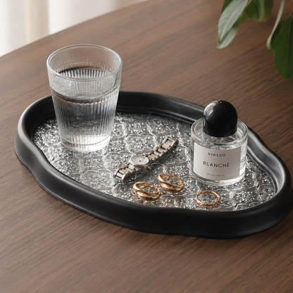 Minimalist Embossed Glass Tray