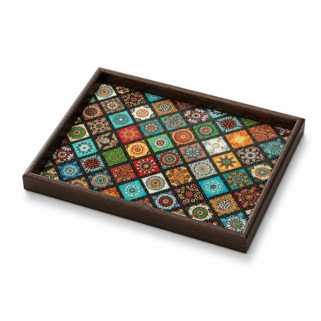 Premium Vintage Geometric Textured Display & Storage Tray